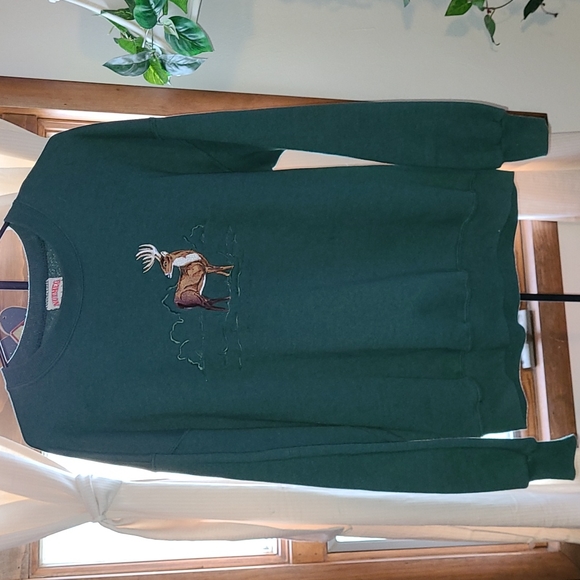 nutmeg mills Tops - Vintage Nutmeg Mills Deer sweatshirt Large Made in USA